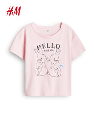 H&M PINK BUNNIES PRINTED T-SHIRT