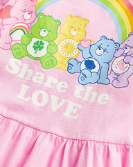 H&M PINK CARE BEAR LONG SLEEVE DRESS