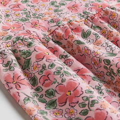 H&M PINK FLORAL PRINTED COTTON DRESS