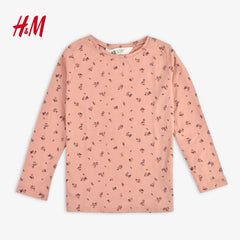 HM PINK FLORAL PRINTED LONG SLEEVE T-SHIRT