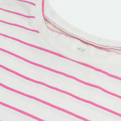 H&M PINK STRIPED T-SHIRT