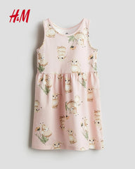 H&M POWDER PINK BUNNIES DRESS