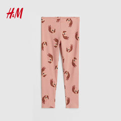H&M POWDER PINK HORSES PRINTED LEGGING