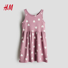 H&M PURPLE HEARTS PRINTED DRESS