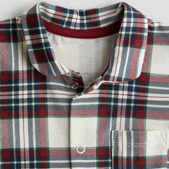 H&M RED CHECKED COLLARED SLEEPSUIT