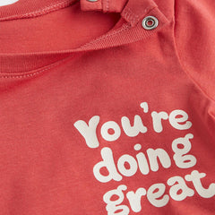 H&M RED DOING GREAT PRINTED T-SHIRT