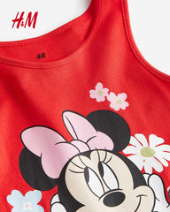 H&M RED MINNIE MOUSE PRINTED DRESS
