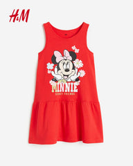 H&M RED MINNIE MOUSE PRINTED DRESS