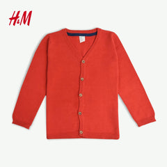 H&M RED ORGANIC GIRLS CARDIGAN