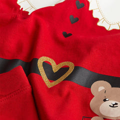 H&M RED PRINTED JERSEY TOP