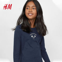 H&M ROYAL BLUE BETTER TOGETHER LONG SLEEVE T-SHIRT