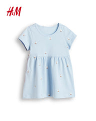 H&M SKY BLUE PRINTED DRESS