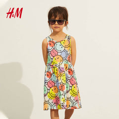 H&M SMILEY WORLD PATTERNED COTTON DRESS