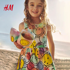 H&M SMILEY WORLD PATTERNED COTTON DRESS