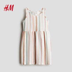 H&M STRIPED PATTERNED COTTON DRESS