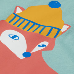 H&M TURQUOISE FOX PRINTED T-SHIRT FOR BOYS