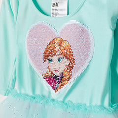 H&M TURQUOISE FROZEN LEOTARD TULLE SKIRT DANCE