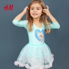 H&M TURQUOISE FROZEN LEOTARD TULLE SKIRT DANCE