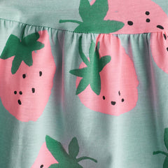 H&M TURQUOISE STRAWBERRIES PRINTED DRESS