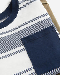 H&M WHITE BLUE STRIPED COTTON T-SHIRT