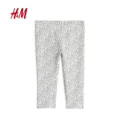 H&M WHITE DOTTED CAT FACE PRINTED LEGGING