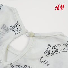 H&M WHITE DRESS WITH LEOPARD PRINTS