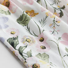 H&M WHITE FLORAL PATTERNED COTTON DRESS