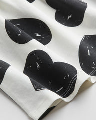 H&M WHITE HEARTS PRINTED DRESS