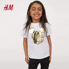H&M WHITE MICKEY MOUSE MOTIF T-SHIRT