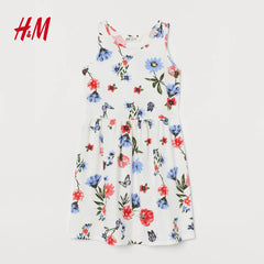 H&M White/Floral Girls Dress
