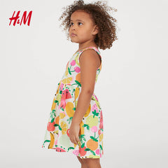 H&M WHITE FRUITS PATTERNED DRESS