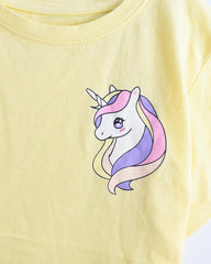 H&M YELLOW UNICORN PRINTED T-SHIRT