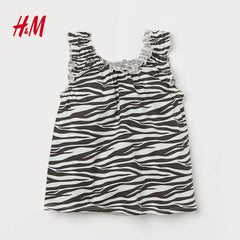 H&M ZEBRA PRINTED COTTON VEST TOP