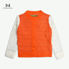 HS ORANGE GLITTERY CARDIGAN FOR GILRS