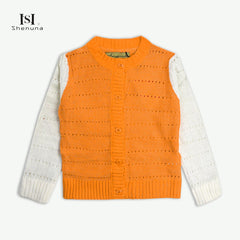 HS PALE ORANGE GLITTERY CARDIGAN FOR GILRS