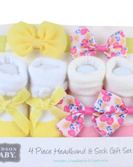 HUDSON BABY 4 PCS HEADBAND AND SOCKS GIFT SET 012