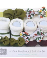 HUDSON BABY 4 PCS HEADBAND AND SOCKS GIFT SET 014