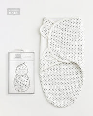 HUDSON BABY DOTTED QUILTED SWADDLE.