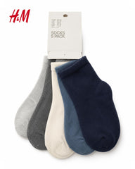 H&M BABY 5 PACK COTTON SOCKS -MULTI NEUTRAL COLORS