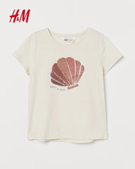 H&M BEIGE SEA SHELL REVERSABLE SEQUIN TOP