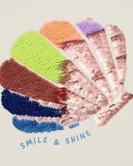 H&M BEIGE SEA SHELL REVERSABLE SEQUIN TOP