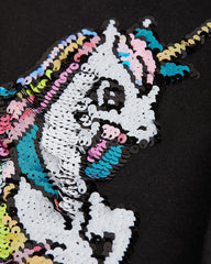 H&M BLACK UNICORN REVERSABLE SEQUIN TOP