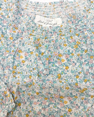 H&M BLUE DITSY FLORAL SMOCKED BLOUSE TOP