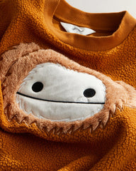 H&M BROWN SQUISHMELLOW OVERSIZED TEDDY SWEATSHIRT