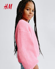 H&M BUBBLEGUM PINK CHUNKY KNIT SWEATER