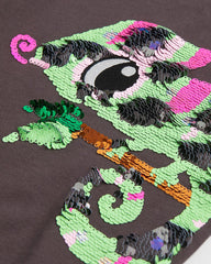 H&M CHARCOAL CHAMELEON REVERSABLE SEQUIN TOP