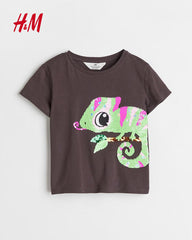 H&M CHARCOAL CHAMELEON REVERSABLE SEQUIN TOP