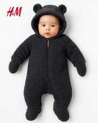 H&M CHARCOAL PILE ALL IN ONE SUIT WITH EARS 1010