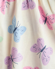 H&M CREAM BUTTERFLIES PRINTED COTTON DRESS