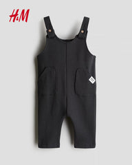 H&M DARK GREY WAFFLE JERSEY DUNGAREE